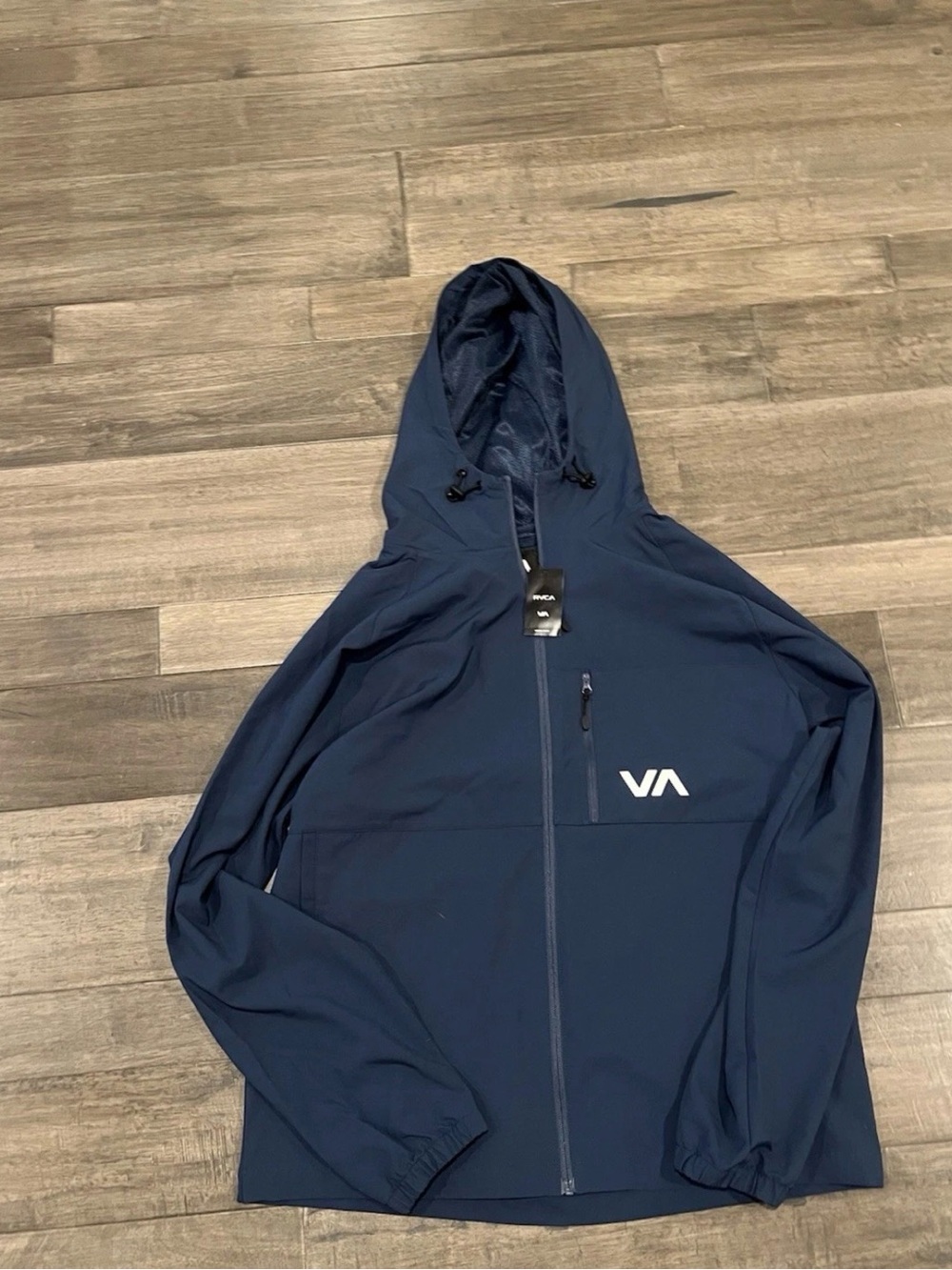 RVCA Navy Hooded Zip Jacket with Black Tag